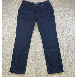 Levis 525 Perfect Waist Straight Leg Jeans Dark Wash Blue Denim 12S A6